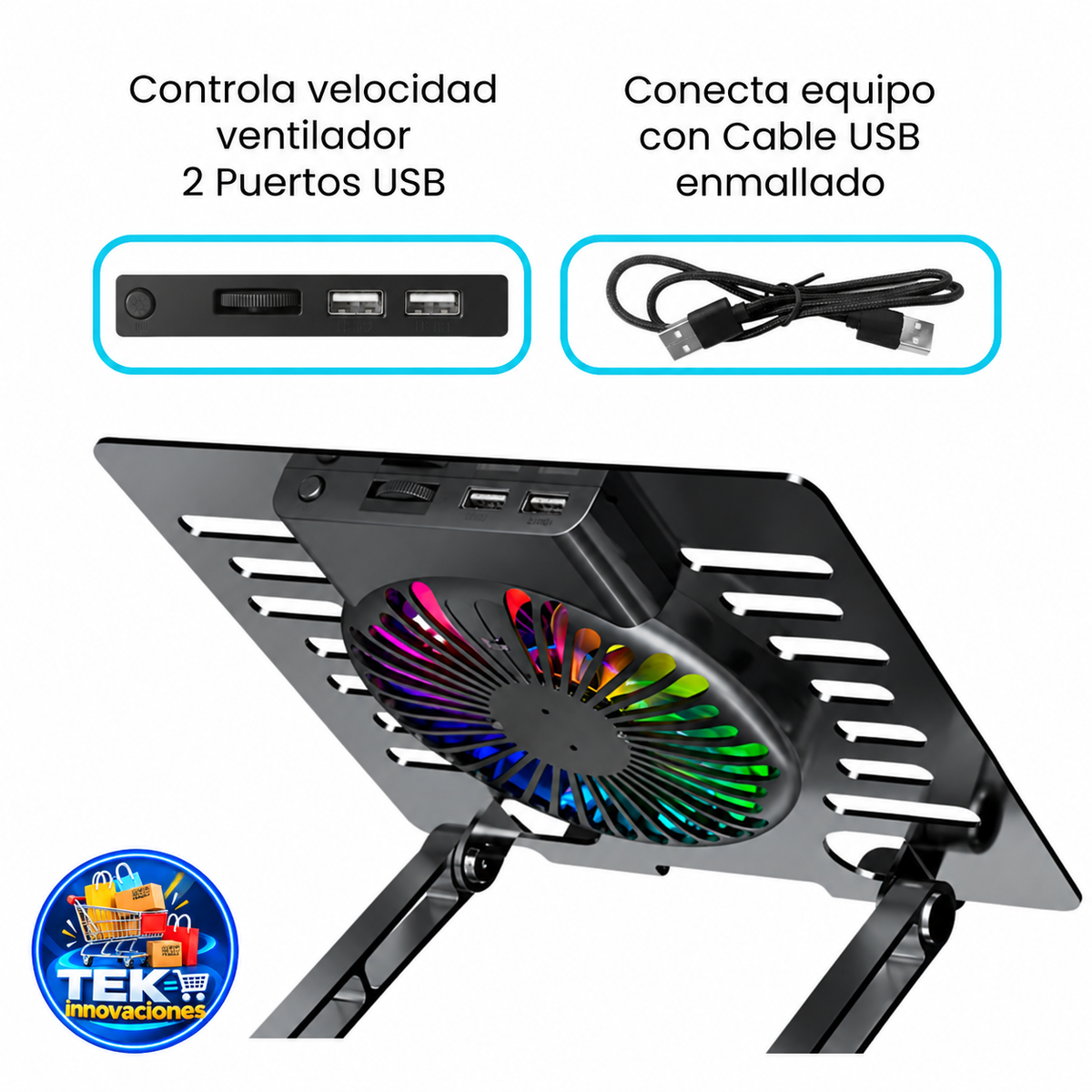 Soporte de Laptop, Giratorio y con ventilacion