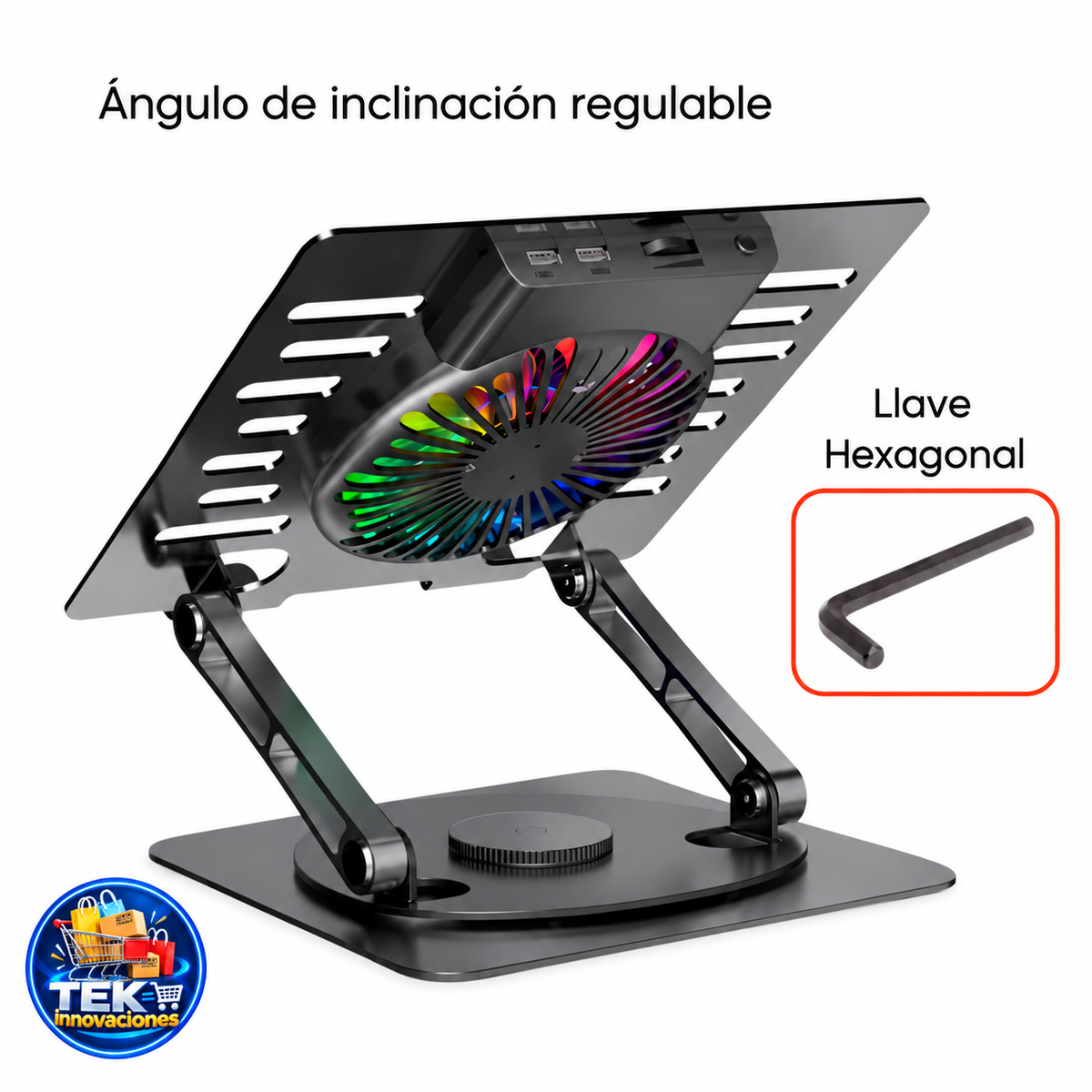 Soporte de Laptop, Giratorio y con ventilacion